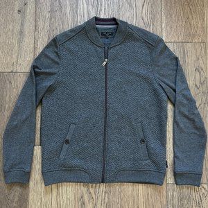 Ted Baker Men's Bruno Quilted Baseball Bomber Zip Up Jacket Gray Grey L 4
